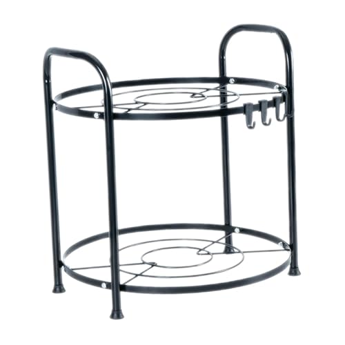 Keramik-Kochtopf, kleine Kupfertöpfe, Töpfe und Pfannen-Organizer for den Schrank, robustes, mehrschichtiges, rundes Topfregal aus Metall, Aufbewahrungslösung for die Speisekammer, Küchentheke von JVNALwnkv