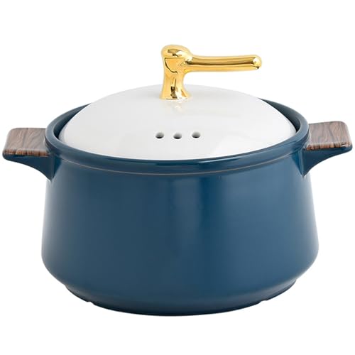 Keramik-Kochtopf, kleine Kupfertöpfe, blauer Keramik-Auflauftopf mit Deckel, großer Tontopf for Kochen, hitzebeständige Steinguttöpfe Keramik-Kochtopf, kleine Kupfertöpfe, blauer Keramik-Auflauftopf mit Deckel, großer Tontopf for Kochen, hitzebeständige Steinguttöpfe von JVNALwnkv