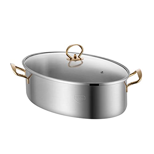 Keramik-Kochtopf, kleine Kupfertöpfe, ovaler Dampfgarer, elliptisches Fischdampfer-Set aus Edelstahl 304, oval, vielseitig verwendbar Keramik-Kochtopf, kleine Kupfertöpfe, ovaler Dampfgarer, elliptisches Fischdampfer-Set aus Edelstahl 304, oval, vielseitig verwendbar von JVNALwnkv