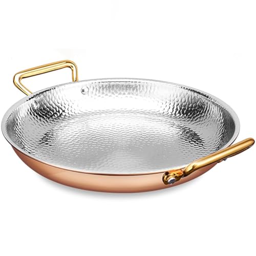 Keramik-Kochtopf, kleine Kupfertöpfe, runde spanische Paella-Pfanne, großer Brattopf aus Edelstahl mit genietetem Griff, antihaftbeschichtete, induktionsgeeignete Paella Keramik-Kochtopf, kleine Kupfertöpfe, runde spanische Paella-Pfanne, großer Brattopf aus Edelstahl mit genietetem Griff, antihaftbeschichtete, induktionsgeeignete Paella von JVNALwnkv