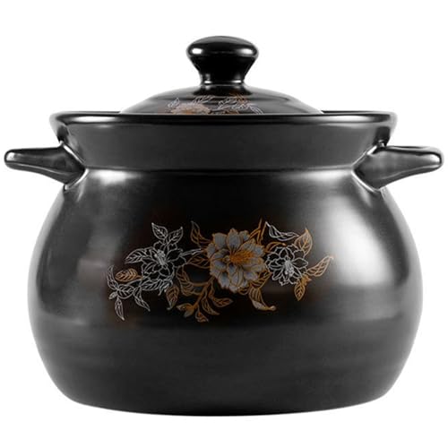 Keramik-Kochtopf, kleine Kupfertöpfe, schwarzer Keramik-Auflauf mit Deckel, Tontopf for Kochen, hitzebeständiger Keramik-Suppentopf Keramik-Kochtopf, kleine Kupfertöpfe, schwarzer Keramik-Auflauf mit Deckel, Tontopf for Kochen, hitzebeständiger Keramik-Suppentopf von JVNALwnkv