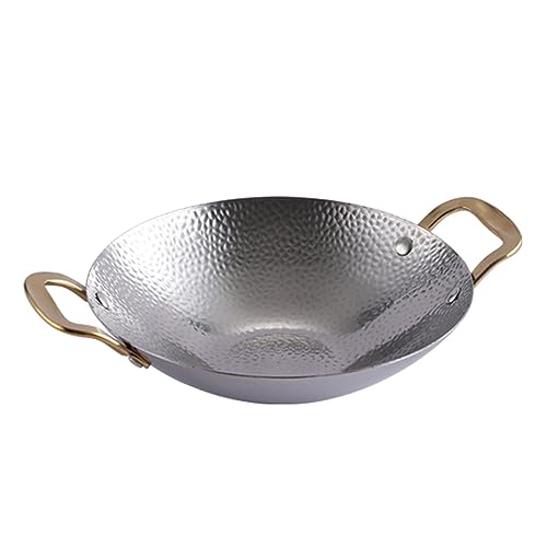 Keramik-Kochtopf, kleine Kupfertöpfe, unbeschichtete, antihaftbeschichtete Paella-Pfanne mit Doppelgriffen, Edelstahlpfanne, runde Teller Keramik-Kochtopf, kleine Kupfertöpfe, unbeschichtete, antihaftbeschichtete Paella-Pfanne mit Doppelgriffen, Edelstahlpfanne, runde Teller von JVNALwnkv