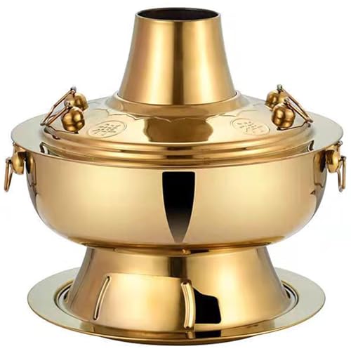 Keramik-Kochtopf, kleiner Kupfertopf, chinesischer Holzkohle-Hot Pot, verdickter Hot in Kupferoptik, Kochgeschirr aus Edelstahl for Keramik-Kochtopf, kleiner Kupfertopf, chinesischer Holzkohle-Hot Pot, verdickter Hot in Kupferoptik, Kochgeschirr aus Edelstahl for von JVNALwnkv