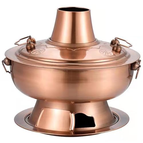 Keramik-Kochtopf, kleiner Kupfertopf, chinesischer Holzkohle-Hot Pot, verdickter Hot in Kupferoptik, Kochgeschirr aus Edelstahl for Keramik-Kochtopf, kleiner Kupfertopf, chinesischer Holzkohle-Hot Pot, verdickter Hot in Kupferoptik, Kochgeschirr aus Edelstahl for von JVNALwnkv