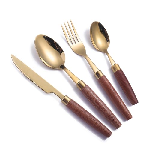 Messer und Gabel aus Edelstahl, 24-teiliges Besteckset, Service for 6 Personen, Löffel, vier Sets, 304 Messer und Gabel aus Edelstahl, 24-teiliges Besteckset, Service for 6 Personen, Löffel, vier Sets, 304 von JVNALwnkv