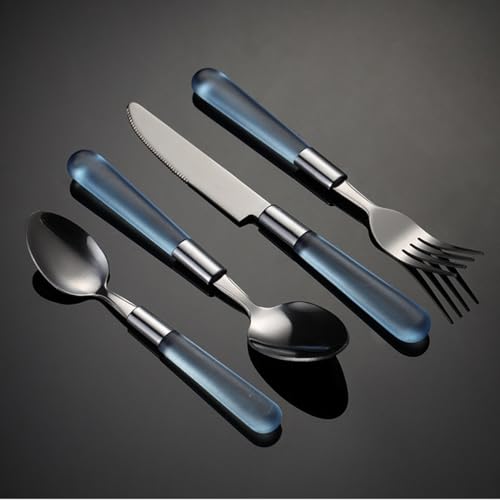 Messer und Gabel aus Edelstahl, Bambus, 16-teiliges Besteckset, Edelstahl-Besteckset for 4 Personen, Besteck-Utensilienset von JVNALwnkv
