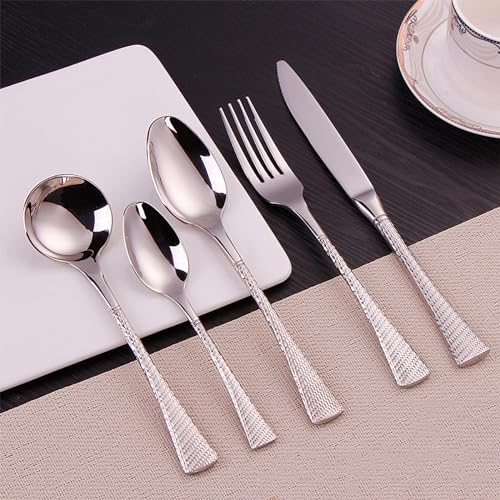 Messer und Gabel aus Edelstahl, Bambus, rosa Besteckset for 6 Personen, 30-teiliges 18/8 Messer und Gabel aus Edelstahl, Bambus, rosa Besteckset for 6 Personen, 30-teiliges 18/8 von JVNALwnkv