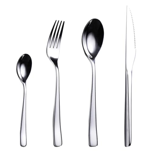 Messer und Gabel aus Edelstahl, Bambusmesser, Gabeln, Besteckset for 6 Personen, 24-teiliges Messer und Gabel aus Edelstahl, Bambusmesser, Gabeln, Besteckset for 6 Personen, 24-teiliges von JVNALwnkv