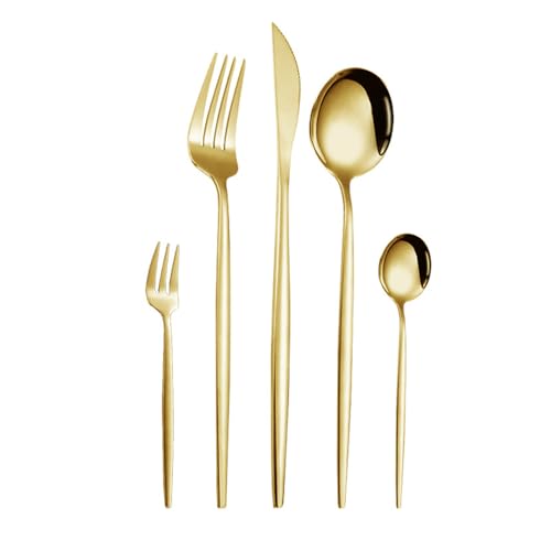 Messer und Gabel aus Edelstahl, Bambusmesser Gabeln, 30-teiliges Besteckset, Löffelset, hochglanzpoliert Messer und Gabel aus Edelstahl, Bambusmesser Gabeln, 30-teiliges Besteckset, Löffelset, hochglanzpoliert von JVNALwnkv