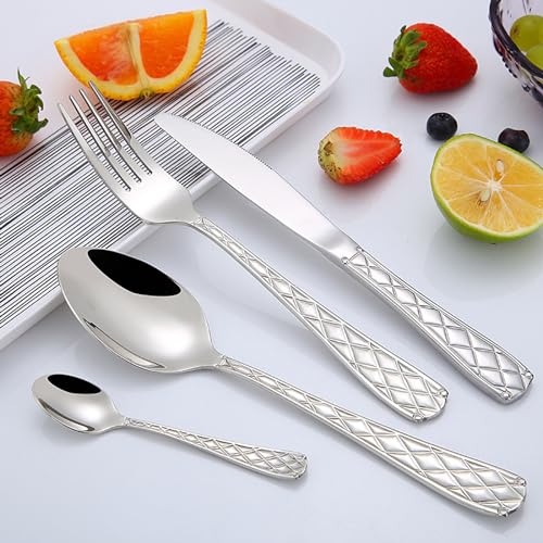 Messer und Gabel aus Edelstahl, Bambusmesser -gabeln, 28-teiliges Besteckset for 7 Personen, 18/0 Edelstahlgeschirr Messer und Gabel aus Edelstahl, Bambusmesser -gabeln, 28-teiliges Besteckset for 7 Personen, 18/0 Edelstahlgeschirr von JVNALwnkv