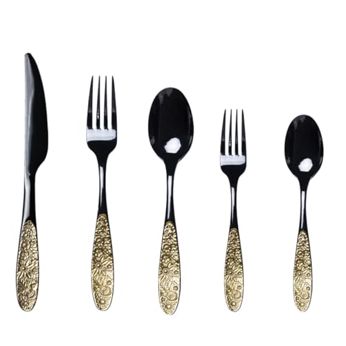 Messer und Gabel aus Edelstahl, Besteckset for 6 Personen, luxuriöses 30-teiliges Geschirrset, 18/10 Messer und Gabel aus Edelstahl, Besteckset for 6 Personen, luxuriöses 30-teiliges Geschirrset, 18/10 von JVNALwnkv