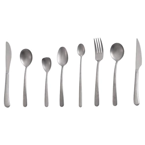 Messer und Gabel aus Edelstahl, Gabeln Bambus, 42-teiliges Besteckset, Service for 6 Personen, Vintage-Steakmesser-, Gabel- Löffelset 304 von JVNALwnkv