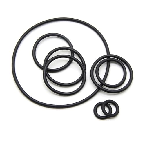 Runder Abstandshalter aus Aluminiumlegierung, flache Unterlegscheiben aus Edelstahl, 10/50 Stück schwarze Nitrilkautschukdichtung CS 1,8 mm ID 1,8~71 mm von JVNALwnkv