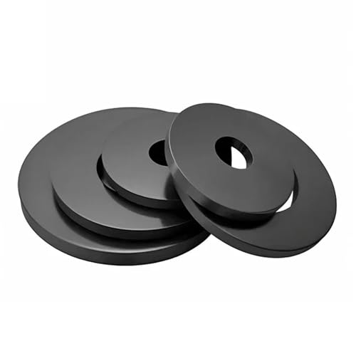 Runder Abstandshalter aus Aluminiumlegierung, flache Unterlegscheiben aus Edelstahl, 20 Stück schwarze flache Unterlegscheibendichtungen aus Gummi, Schlauchdichtungen von JVNALwnkv