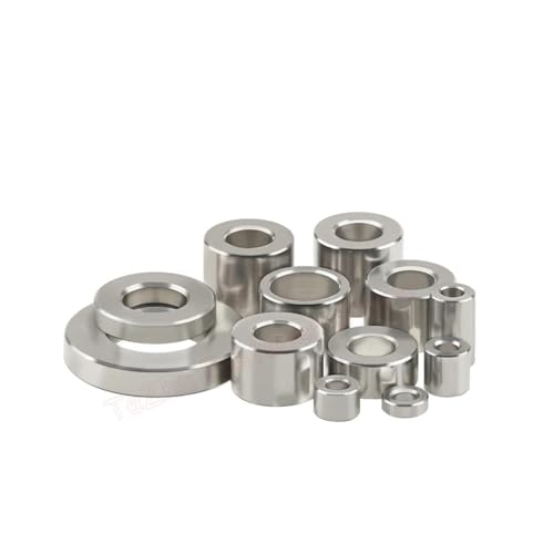 Runder Abstandshalter aus Aluminiumlegierung, flache Unterlegscheiben aus Edelstahl, Buchsendichtung ohne Gewinde aus Edelstahl, runder hohler Abstandshalter, Distanzringe, Hülsenlänge von JVNALwnkv
