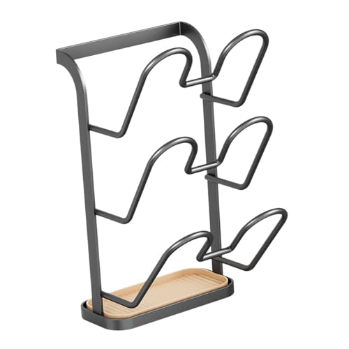Topfdeckelhalter, Gitter, Wandhalterung, Topfregal, stabiles Schneidebrettregal, hängende Aufbewahrung, Wandregal for Kochgeschirr, Löffel, Topfdeckel von JVNALwnkv