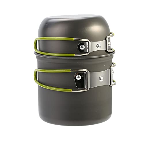 Tragbares Camping-Kochgeschirr-Essgeschirr, Camping-Kochgeschirr-Set aus Aluminiumlegierung, leichtes Camping-Topf-Überlebens-Kochset for Camping im Freien von JVNALwnkv