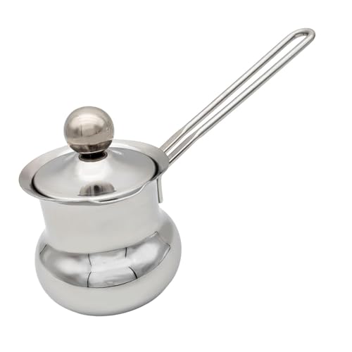 Türkische Kaffeekanne, Heizteekanne, Teetasse, tragbar, rostbeständig, mit Griff, Butterschmelzkanne, Schmelztopf for Schokolade Türkische Kaffeekanne, Heizteekanne, Teetasse, tragbar, rostbeständig, mit Griff, Butterschmelzkanne, Schmelztopf for Schokolade von JVNALwnkv