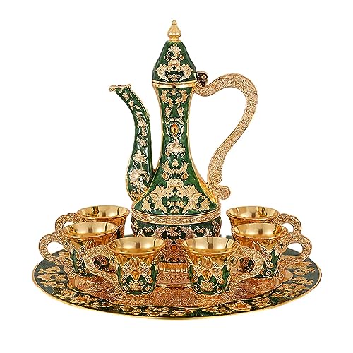 Türkisches Kaffeekannen-Set, Teekessel-Set, Craft Drinkware, Luxus-Teeservice-Set, Metall-Weinglas-Krug-Set for Wohnzimmer, Küche, Bar Türkisches Kaffeekannen-Set, Teekessel-Set, Craft Drinkware, Luxus-Teeservice-Set, Metall-Weinglas-Krug-Set for Wohnzimmer, Küche, Bar von JVNALwnkv
