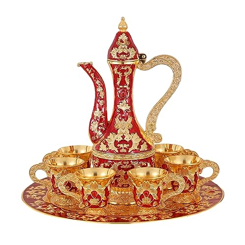 Türkisches Kaffeekannen-Set, Teekessel-Set, Craft Drinkware, Luxus-Teeservice-Set, Metall-Weinglas-Krug-Set for Wohnzimmer, Küche, Bar Türkisches Kaffeekannen-Set, Teekessel-Set, Craft Drinkware, Luxus-Teeservice-Set, Metall-Weinglas-Krug-Set for Wohnzimmer, Küche, Bar von JVNALwnkv