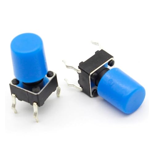 100pcs/lot Blue Cap Hat for 6 * 6mm G61 Tactile Push Button Switch Lid Cover Control switch von JVNTOPIHW