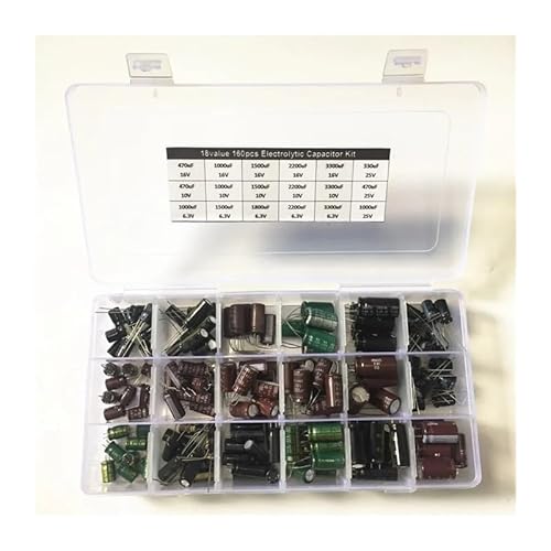 18value 160pcs 6.3V 10V 16V 25V 330uF 470uF 1000uF 1500uF 1800uF 2200F 3300uF capacitor kit Aluminum Electrolytic Capacitors Capacitance Meters 18value 160pcs 6.3V 10V 16V 25V 330uF 470uF 1000uF 1500uF 1800uF 2200F 3300uF capacitor kit Aluminum Electrolytic Capacitors Capacitance Meters von JVNTOPIHW