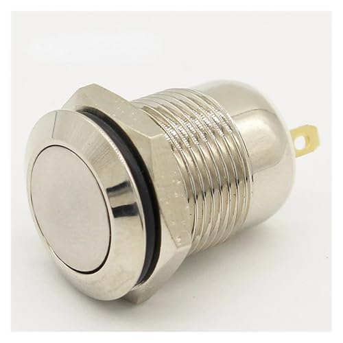 1pcs 12mm Momentary Flat Round Stainless Steel Metal Push Button Switch Car Start Horn Speaker Bell Automatic Reset Control switch von JVNTOPIHW