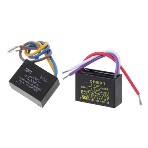 Black CBB61 1.5uF+2.5uF 3 Wires AC 250V 50/60Hz Capacitor For Ceiling Fan Capacitance Meters von JVNTOPIHW