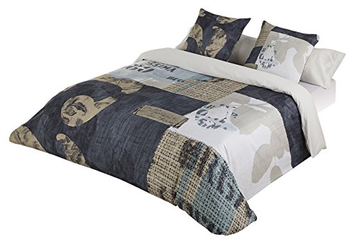 JVR Expresso Bettbezug, Baumwolle-Polyester, blau, 270x270x3 cm von JVR