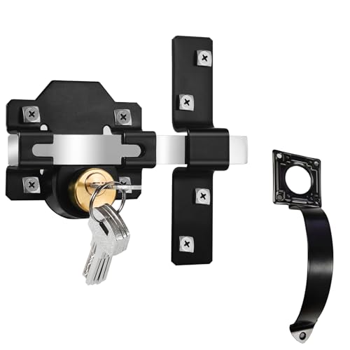 Langwurf-Torschloss für Gartentor mit Griff, 50 mm, Doppelverriegelung, 5 Schlüssel Langwurf-Torschloss für Gartentor mit Griff, 50 mm, Doppelverriegelung, 5 Schlüssel von JVSURF