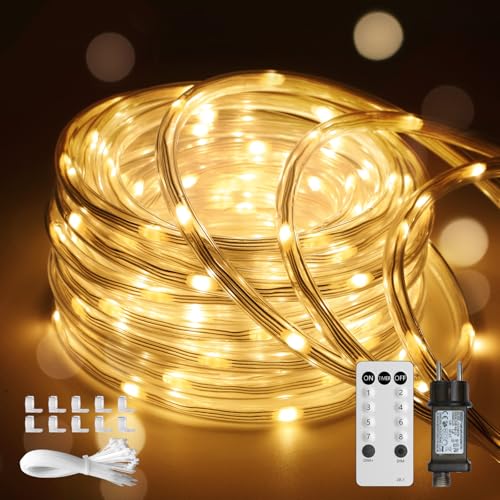 LED Schlauch 10M LED Lichterkette Außen Lichtschlauch Outdoor IP67 Wasserfest 8 Modi Dimmbar Fernbedienung Timer Warmweiß Lichterschlauch Aussen Für Innen Außen Party Hochzeit Weihnachten Dekolicht LED Schlauch 10M LED Lichterkette Außen Lichtschlauch Outdoor IP67 Wasserfest 8 Modi Dimmbar Fernbedienung Timer Warmweiß Lichterschlauch Aussen Für Innen Außen Party Hochzeit Weihnachten Dekolicht von JVURICE