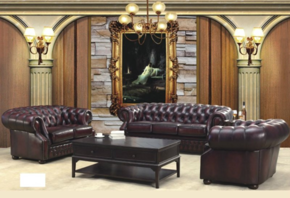 3+2+1 Sofagarnitur Oxford Chesterfield Ledersofa Couch Sofa Leder von JVmoebel