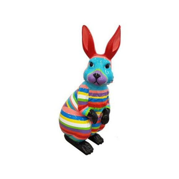 Abstrakter Osterhase Handbemalte Figuren Skulptur Statue Bunt Abstrakt von JVmoebel