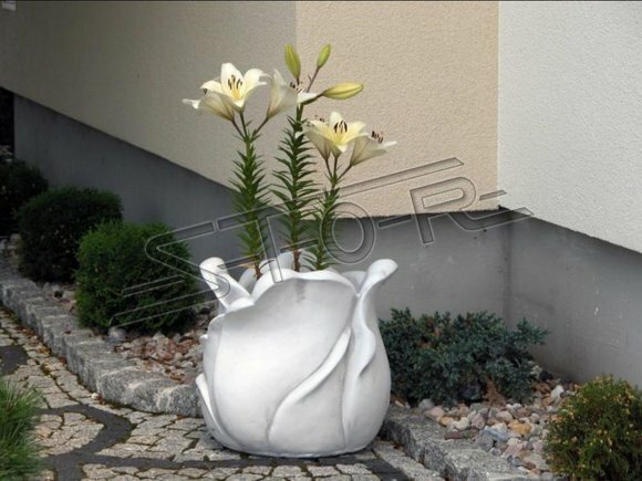 Blumenkorb Blumen Vase Gefäss Garten Terrasse Dekoration Statue Figuren von JVmoebel