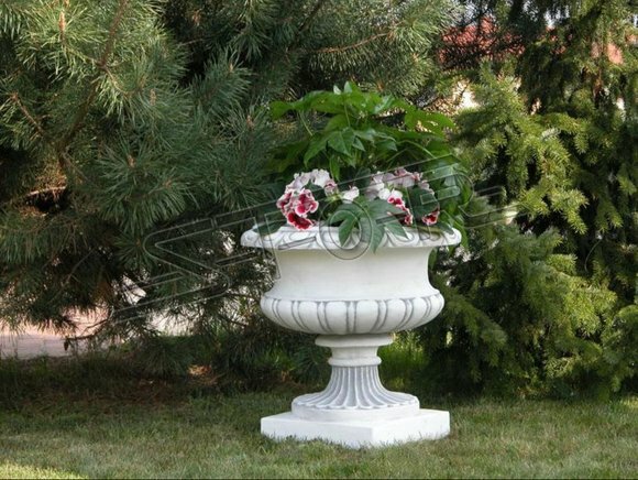 Blumenkorb Blumen Vase Gefäss Garten Terrasse Dekoration Statue Figuren von JVmoebel