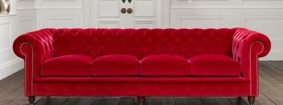 Chesterfield 4 Sitzer Big Sofa Couch Textil Samt Polster Sofas XXL Couchen von JVmoebel