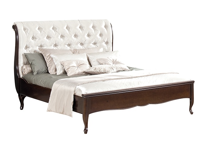 Chesterfield Bett Betten Doppelbett Ehebett Italienische Möbel Holz Textil Leder von JVmoebel