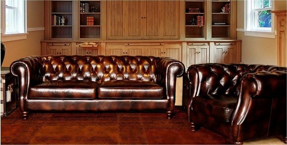 Chesterfield Big XXL Sofa Couch Leder Polster Garnitur BLACKPOOL von JVmoebel
