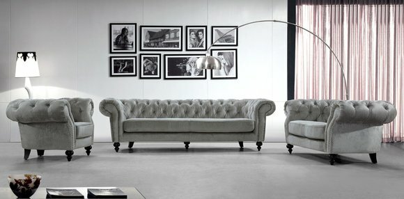 Chesterfield Big XXL Sofagarnitur Polster Set Couch Sofa Garnitur 5+4+1 von JVmoebel