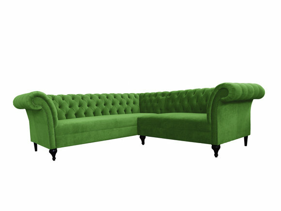 Chesterfield Ecksofa Eckcouch Designer Sofa Couch Samt Ledersofa von JVmoebel