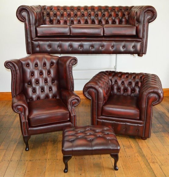 Chesterfield Sofa Couch Set 4tlg 3 + 1 + Ohrensessel + Hocker Chesterfield Sofa Couch Set 4tlg 3 + 1 + Ohrensessel + Hocker von JVmoebel