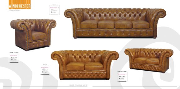 Chesterfield Sofagarnitur 5+2+1 Big Leder Couch Sofa PRODUKTION IN EU von JVmoebel