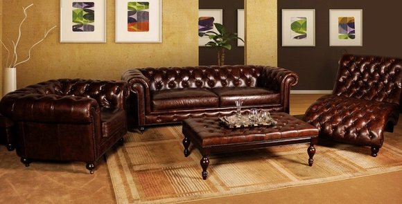 Chesterfield Sofagarnitur Ledersofa Textil Stoff Polster Couch Sofa von JVmoebel