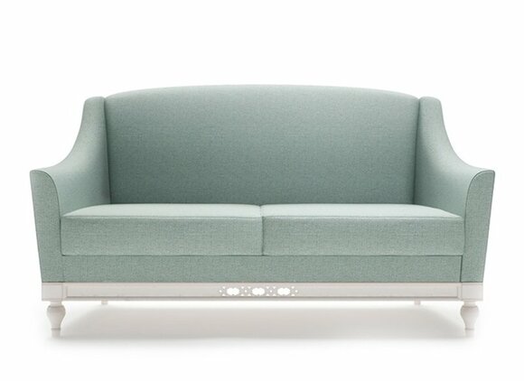 Chippendale Sofa 2 Sitzer Landhaus Stoffsofa mit Holz Designer Garnitur von JVmoebel