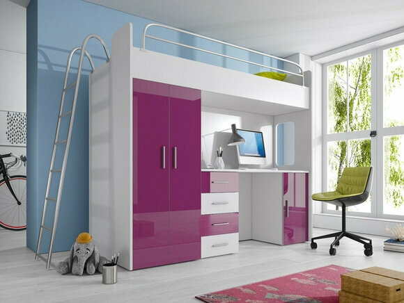 DOPPELSTOCKBETT STOCKBETT BETT ETAGENBETT MIT SCHREIBTISCH + KLEIDERSCHRANK DOPPELSTOCKBETT STOCKBETT BETT ETAGENBETT MIT SCHREIBTISCH + KLEIDERSCHRANK von JVmoebel