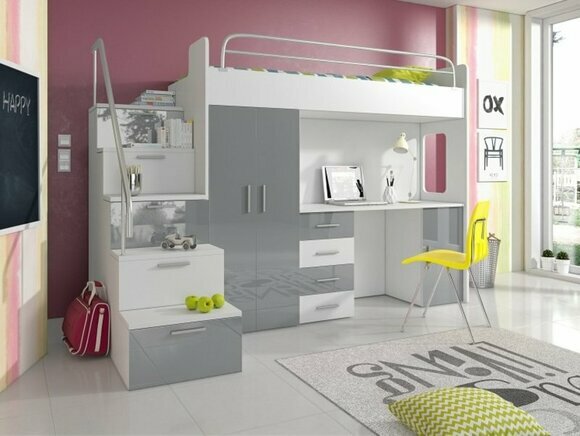 DOPPELSTOCKBETT STOCKBETT BETT ETAGENBETT MIT SCHREIBTISCH von JVmoebel