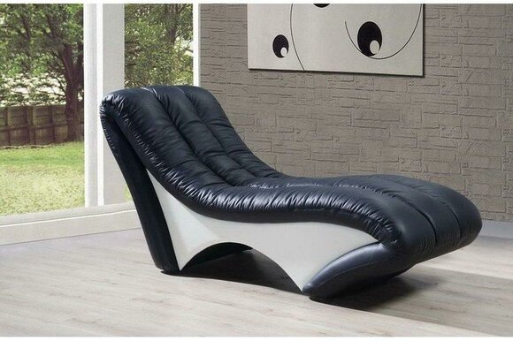 Designer Leder Chaiselongues Liege Ottomane Sofa Echtes Leder Relax von JVmoebel