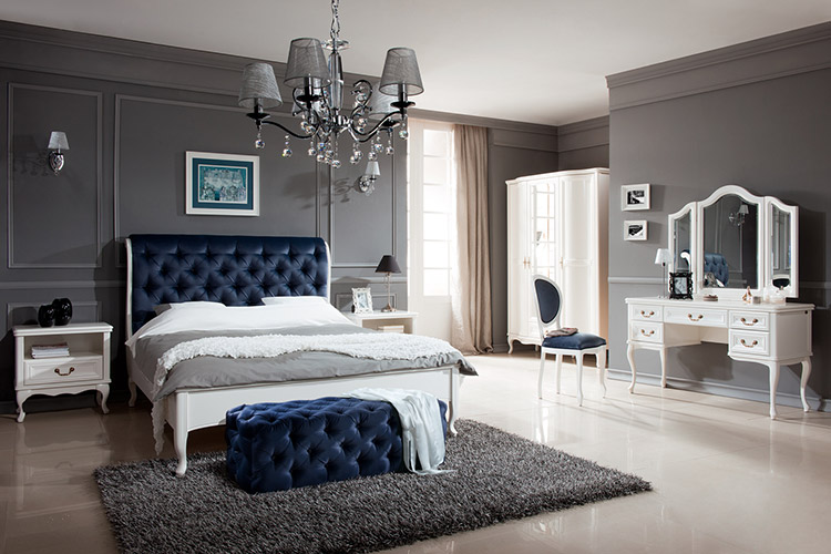 Designer Schlafzimmer Chesterfield Schminktisch Spiegel Kleiderschrank von JVmoebel