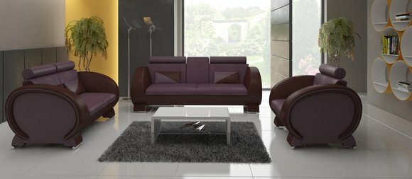 Designer Stoff Leder Sofagarnitur 3+2+1 Sitzer VIGO von JVmoebel