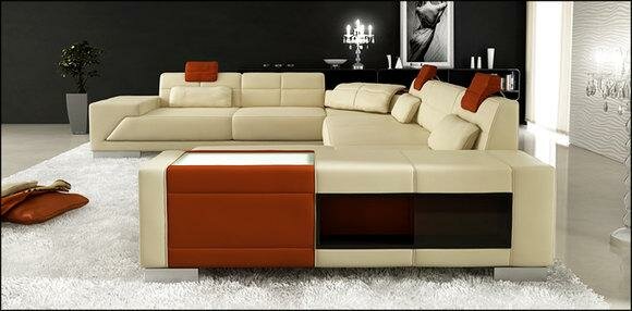 Ecksofa Sofa Couch Polster Leder Garnitur Wohnlandschaft Ecke Wohn von JVmoebel